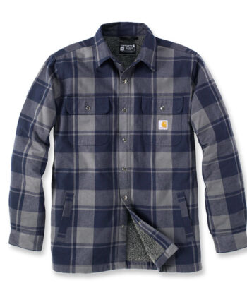 Carhartt Flannel sherpa-lined shirt navy
